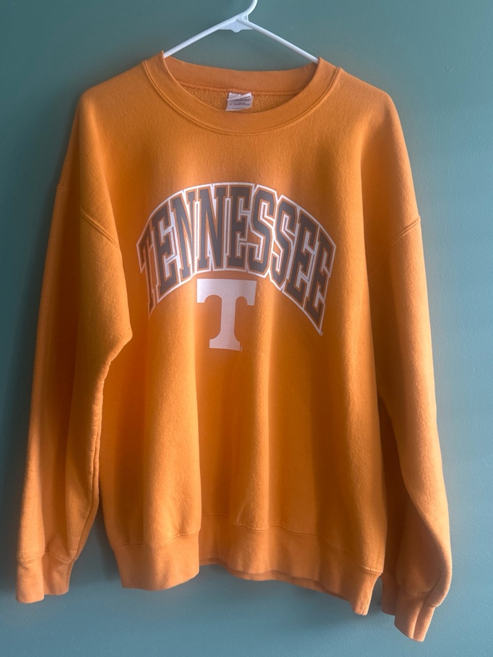 Gildan Orange Crewneck Sweatshirt with White Tennessee Logo